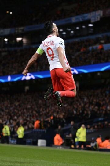 El delantero colombiano marcó el primer y el tercer gol del Mónaco en el partido ante el Manchester City, en Inglaterra, en la ida de los octavos de final de Champions League.