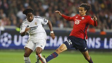 Endrick, en un lance del partido ante el Lille.