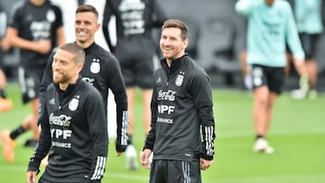 Messi con su selecci&oacute;n este jueves en Lezama.