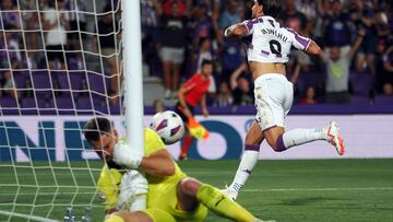 VALLADOLID, 11/08/23. PHOTOGENIC. PARTIDO DE LA LIGA HYPERMOTION ENTRE EL REAL VALLADOLID Y EL SPORTING DE GIJÓN. GOL DE MONCHU