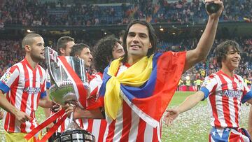 Falcao García celebrando el título de la Copa del Rey con el Atlético de Madrid