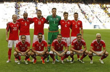 Johnny Williams enjoying another Wales team photo