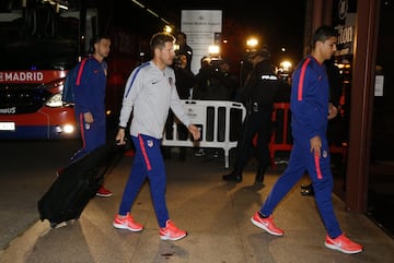 Atlético de Madrid: Recibimiento a su llegada al hotel