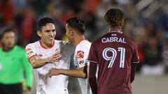    Edgar Lopez celebrates his goal 2-0 with Jesus Venegas of Toluca during the game Toluca vs Colorado Rapids, corresponding to the group stage of the Leagues Cup 2023, at Dicks Sporting Goods Park Stadium, on July 31 2023.

<br><br>

Edgar Lopez celebra su gol 2-0 con jesus Venegas de Toluca durante el partido Toluca vs Colorado Rapids, correspondiente a la fase de grupos de la Leagues Cup 2023, en el Estadio Dicks Sporting Goods Park, el 31 de Julio de 2023.