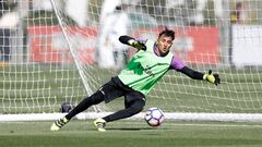 Keylor, en el entrenamiento del Real Madrid.