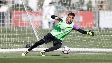 Keylor, en el entrenamiento del Real Madrid.