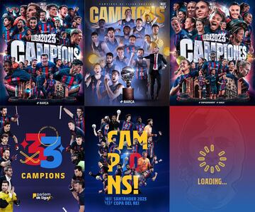 Collage de la foto de campeones de cada una de las disciplinas del FC Barcelona.