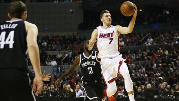 El jugador del Miami Heat asegur&oacute; que ve a M&eacute;xico con un posible futuro en la NBA y hasta habl&oacute; en espa&ntilde;ol con la prensa.