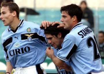 Marcelo Salas junto a Pavel Nedved y Dejan Stankovic en una Lazio de ensue&ntilde;o.