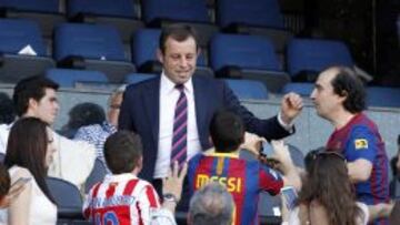 Sandro Rosell evita a hablar sobre el tema Neymar.