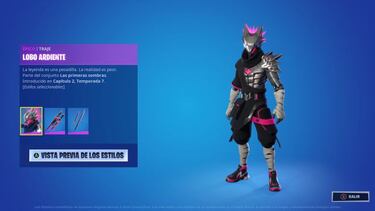 Club de Fortnite septiembre 2021: skin Lobo Ardiente y sus objetos ya disponibles
