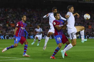 Sergio Busquets, Yan Eteki, Eric García y Jorge Molina.