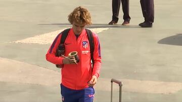 Griezmann, God¨ªn y Juanfran se despiden del Atleti en Israel