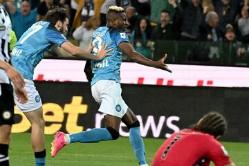 Osimhen, tras su valioso gol.