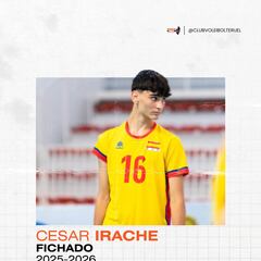 La grande promesse du volley-ball espagnol, César Irache, crie pour Pamesa Teruel