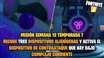 &iquest;D&oacute;nde est&aacute;n los tres dispositivos alien&iacute;genas y c&oacute;mo activar el dispositivo de contraataque que hay bajo Complejo Corriente en Fortnite?