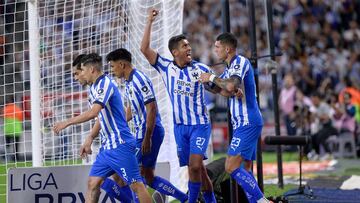    Luis Romo celebrates his goal 1-1 of Monterrey  during the 15th round match between Monterrey an Tigres UANL as part of the Torneo Clausura 2024 Liga BBVA MX at BBVA Bancomer Stadium on April 13, 2024 in Monterrey, Nuevo Leon, Mexico.