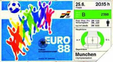 Esta es la entrada de la gran final, en el Estadio Olímpico de Múnich disputada el 25 de junio de 1988.