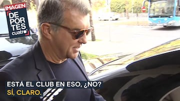 Laporta, misterioso cuando le pregunta por futuro de Koeman