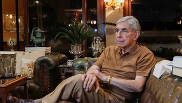 Former Costa Rican President and Nobel Prize winner Oscar Arias sits for an interview with Reuters, after he said the U.S. revoked his visa, in San Jose, Costa Rica April 1, 2025. REUTERS/Mayela Lopez
