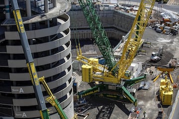 Así avanzan las obras remodelación y modernización del Santiago Bernabéu. Ni las lluvias de elevada intensidad caídas en la capital ni los efectos de la DANA climatológica que están afectando a toda España han frenado el ritmo de las obras cuya finalización está prevista para principio del mes de octubre de 2022, aunque es factible que la finalización de la reforma finalice unos meses antes de lo previsto.