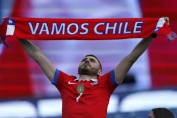 Futbol, Chile v Bolivia.
Copa America centenario 2016.
Hinchas de la seleccion chilena asisten al partido del grupo D de la Copa America Centenario contra Bolivia a disputarse en el estadio Gillette de Foxborough, Estados Unidos.
10/06/2016
Andres Pina/Photosport***********