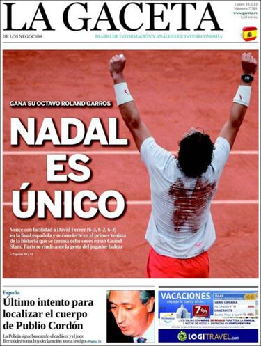 Reconocimiento unánime de la prensa a la gesta de Rafa Nadal