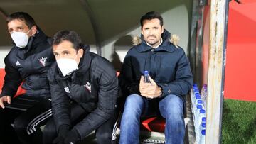 Lolo Escobar, antes del inicio del partido frente al Lugo.