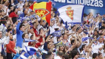 Una imagen de la afición del Real Zaragoza en La Romareda.