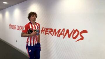 El homenaje de Griezmann a Godín en su llegada al Wanda