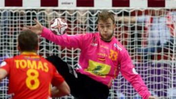 Gonzalo P&eacute;rez de Vargas durante el partido de ayer ante Eslovenia.