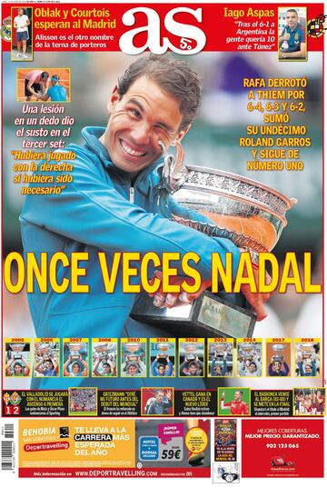 Así contó Diario As los Roland Garros de Rafa Nadal