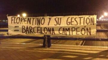 Pancartas en Madrid contra la gestión de Florentino Pérez