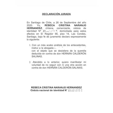 “Este hombre abusó de mí”: la acusación con fotos y whatsapp de Rebeca Naranjo a Hernán Calderón Salinas