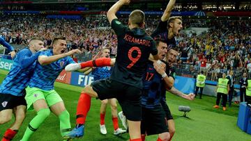 Mandzukic celebra el 2&ordm; gol de Croacia.
 