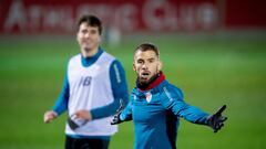 I&ntilde;igo Mart&iacute;nez con Morcillo en Lezama.