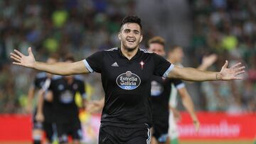 Maxi Gómez celebra el gol del Celta contra el Betis en la segunda jornada de LaLiga.