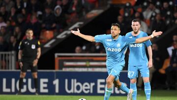 70 Alexis Alejandro SANCHEZ (om) during the Ligue 1 Uber Eats match between Lorient and Marseille at Stade du Moustoir on April 9, 2023 in Lorient, France. (Photo by Anthony Bibard/FEP/Icon Sport via Getty Images)