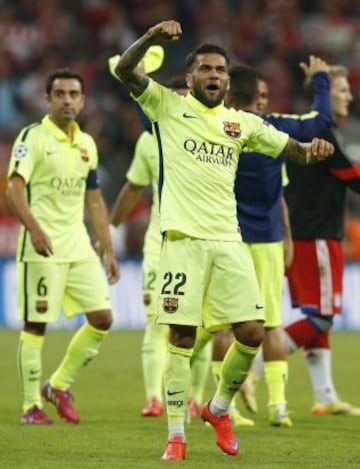 Los jugadores del Barcelona celebran el pase a la final.