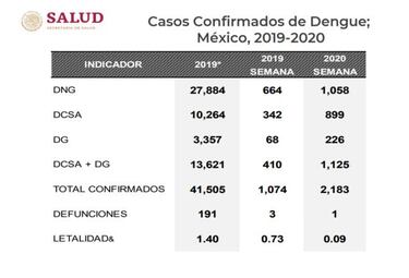 Casos de dengue se multiplicaron en México en el 2020