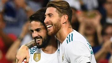 Sergio Ramos, feliz con la &quot;visita estrella&quot; en el vestuario