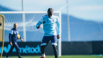 Ilaix Moriba, centrocampista del Celta, durante un entrenamiento.