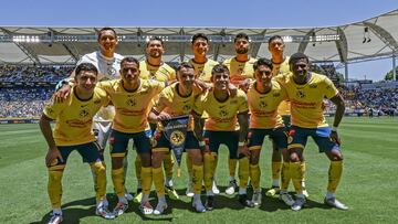Jugadores del América previo al juego de Supercopa MX en contra de Tigres.