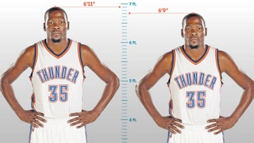 Kevin Durant mentía sobre su altura: ¿cuánto mide realmente?