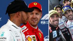 Hamilton y Vettel, por un lado, y Vergne y Alonso por otro.