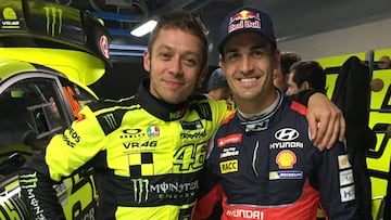 Valentino Rossi y Dani Sordo, en Monza. 