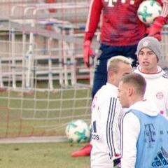James protagonizó pelea en el entrenamiento del Bayern