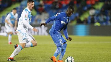Amath Ndiaye durante un partido con el Getafe.