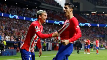 Griezmann y Morata celebrando el gol 3-2.