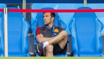 El exjugador Carlos Marchena, con la selecci&oacute;n de Espa&ntilde;a.